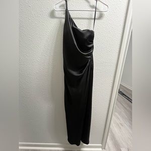 Black Satin Bridesmaid Dress - Size 8